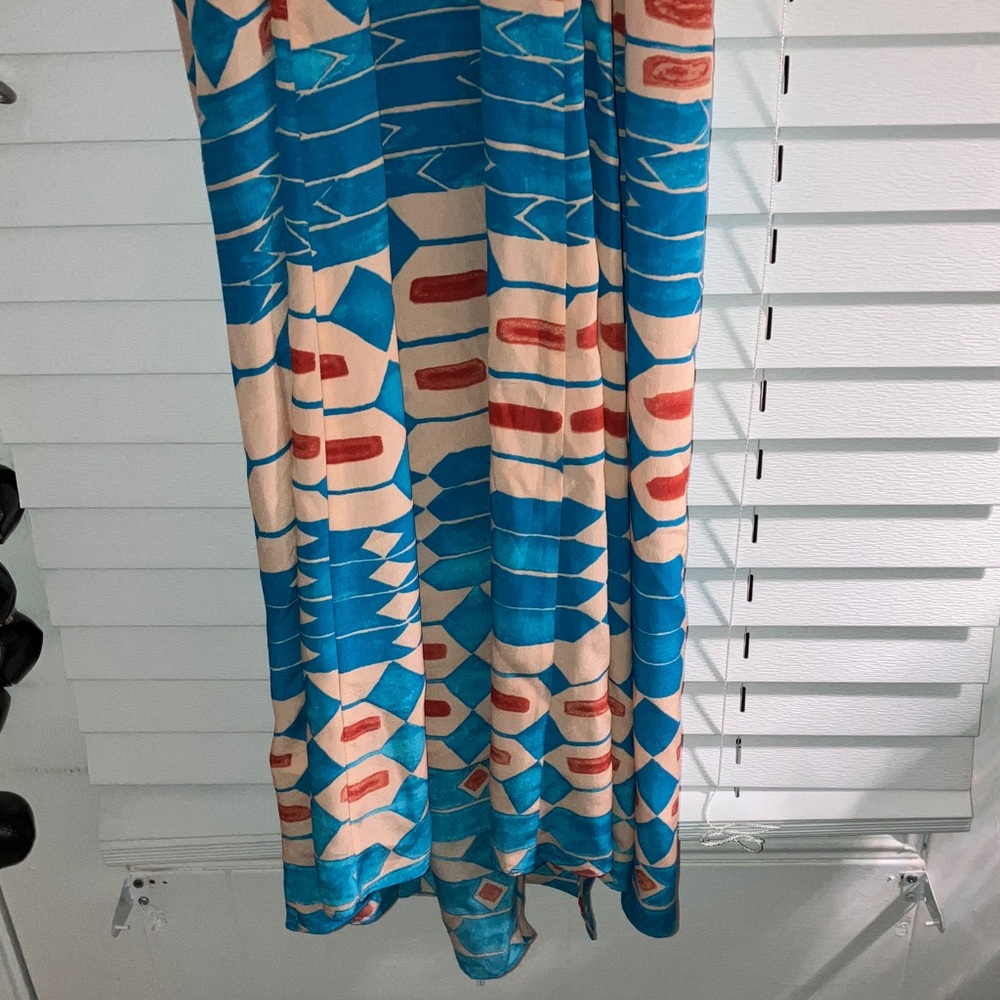 FLASH SALE! Plenty by Tracy Reese Blue and Orange Patterned Maxi Dress - Picture 9 of 10